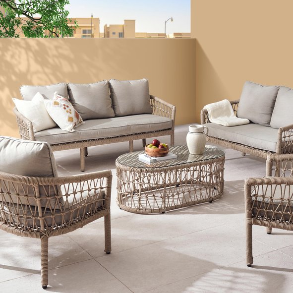 Outdoor sofa beige discount